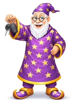 Wizard holding Keys